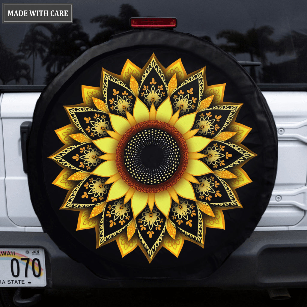Sunflower Mandala Fusion Tire Cover Car Accessories
