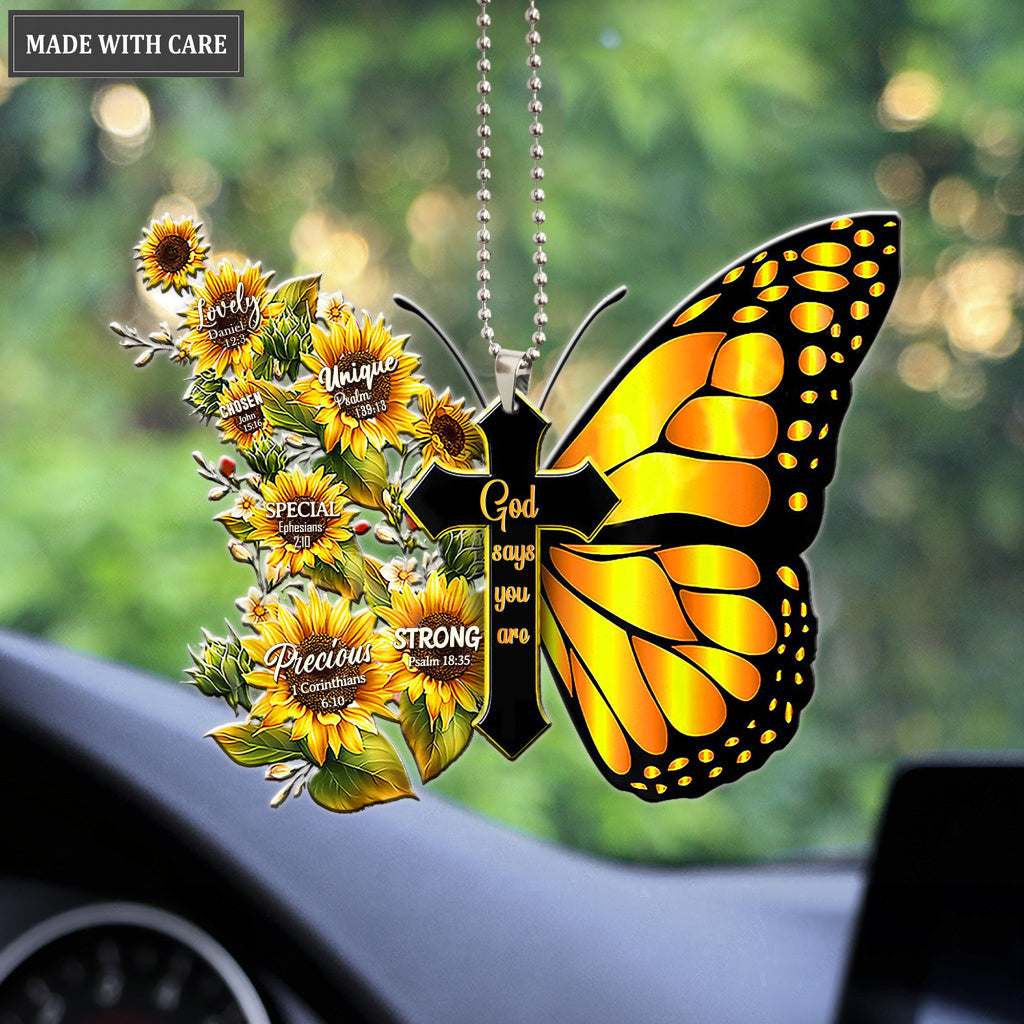 Butterfly Cross God Says You Are Ornament