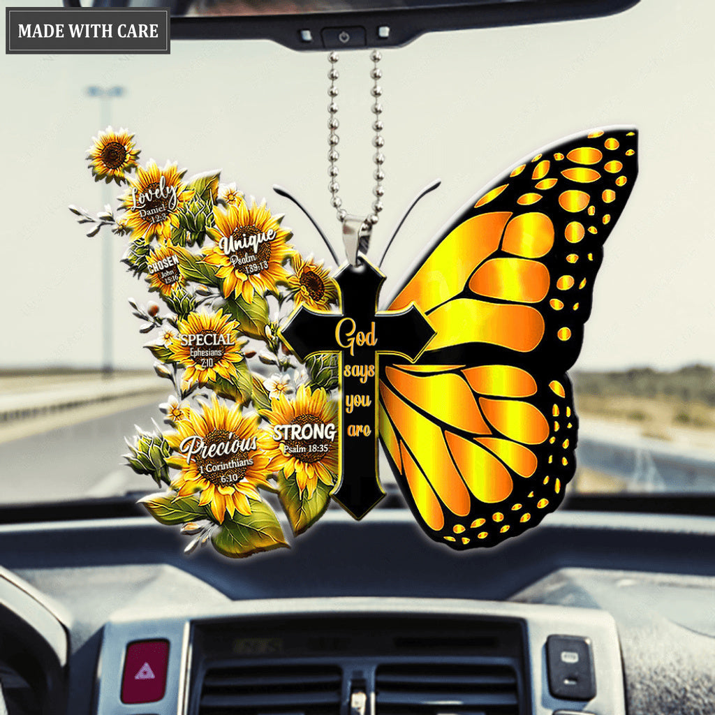 Butterfly Cross God Says You Are Ornament
