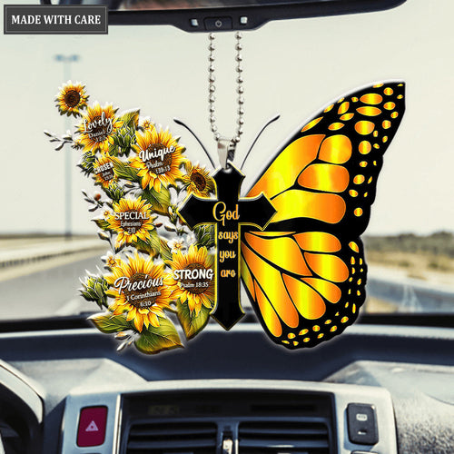 Butterfly Cross God Says You Are Ornament
