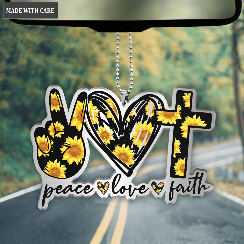 Peace Love Faith Ornament