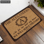 Printfamily L201 Vintage Monogram Collection As For My House Personalized Doormat