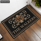 Luvingrace L204 Royal Vintage Monogram Collection Family Name Personalized Doormat
