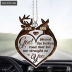 Printfamily M38 Deer Couple God Blessed Personalized Ornament