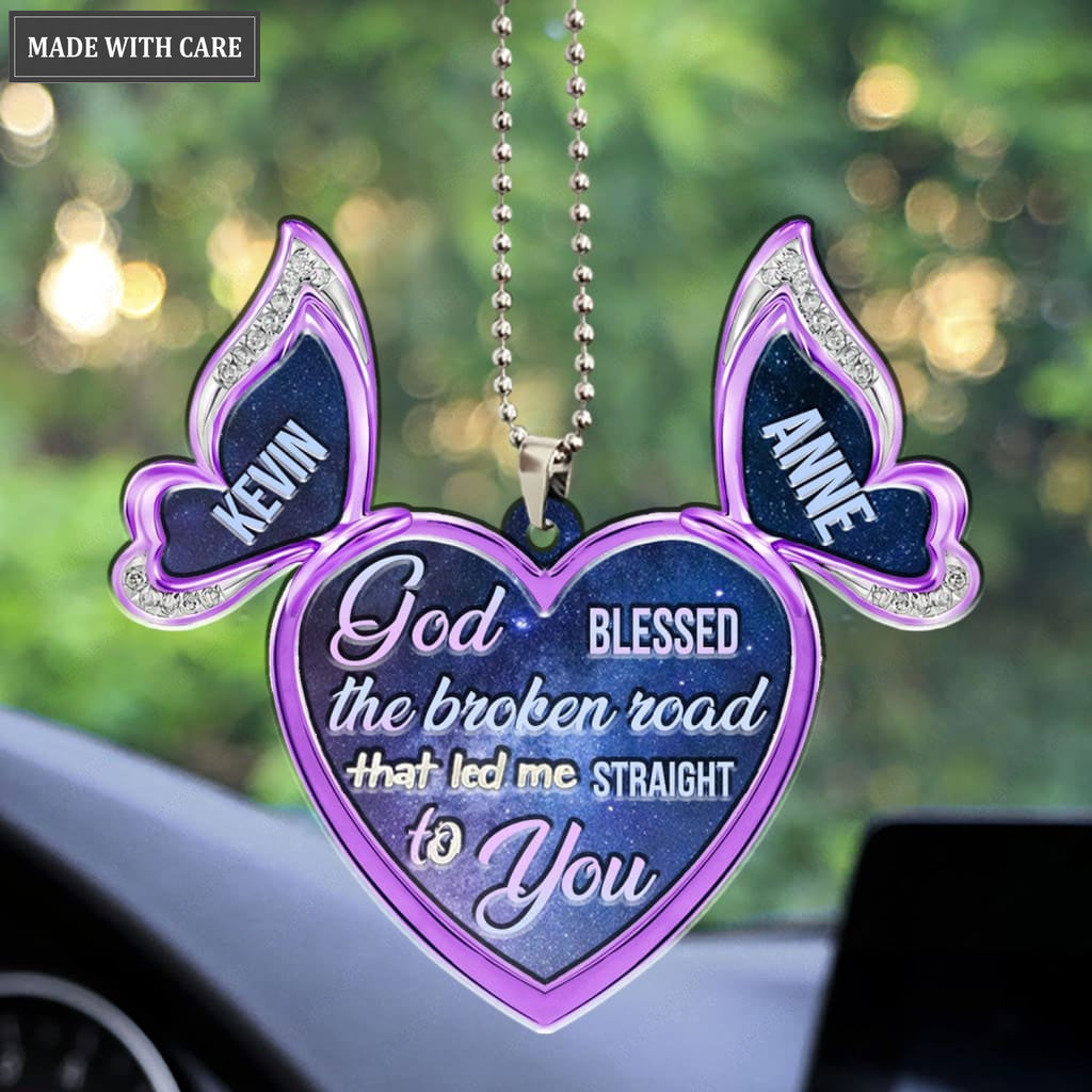Luvingrace M39 Butterfly Couple God Blessed Personalized Ornament