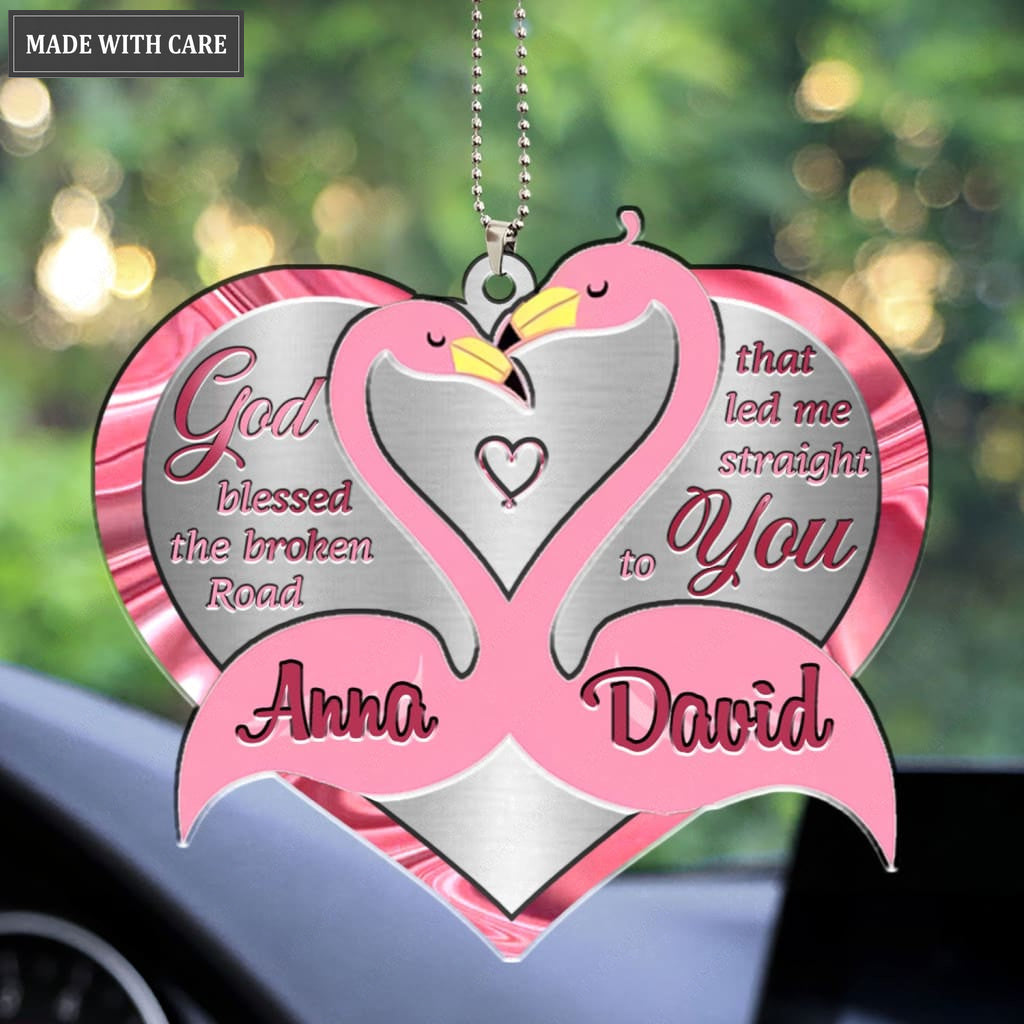 Luvingrace M45 Flamingo Couple God Blessed Personalized Ornament