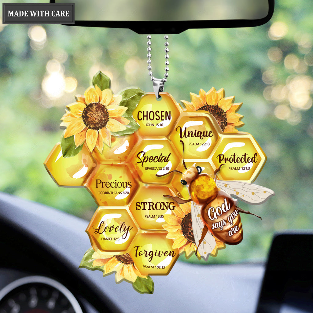 Bee And Honeycomb God Says You Are Ornament