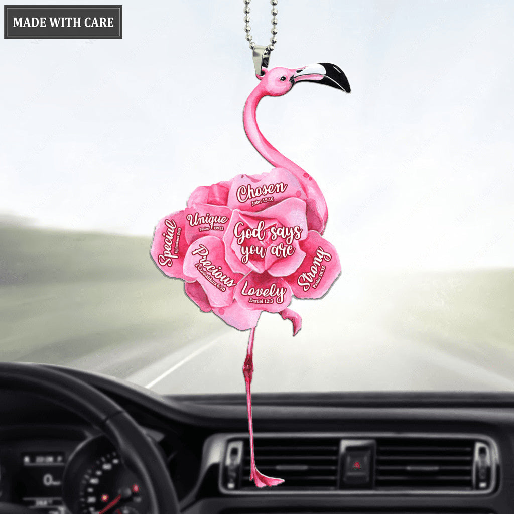 Flamingo Pink Flower God Says You Are Ornament