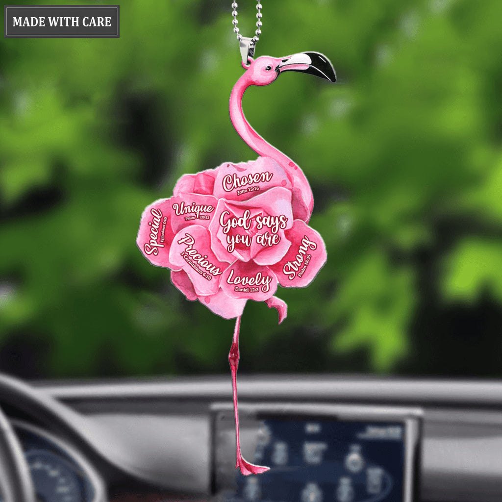 Flamingo Pink Flower God Says You Are Ornament