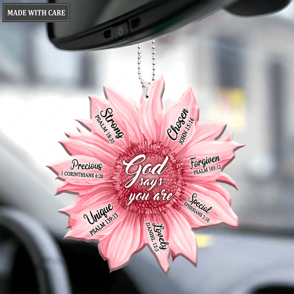 Pink Sunflower Gods Say You Are Ornament