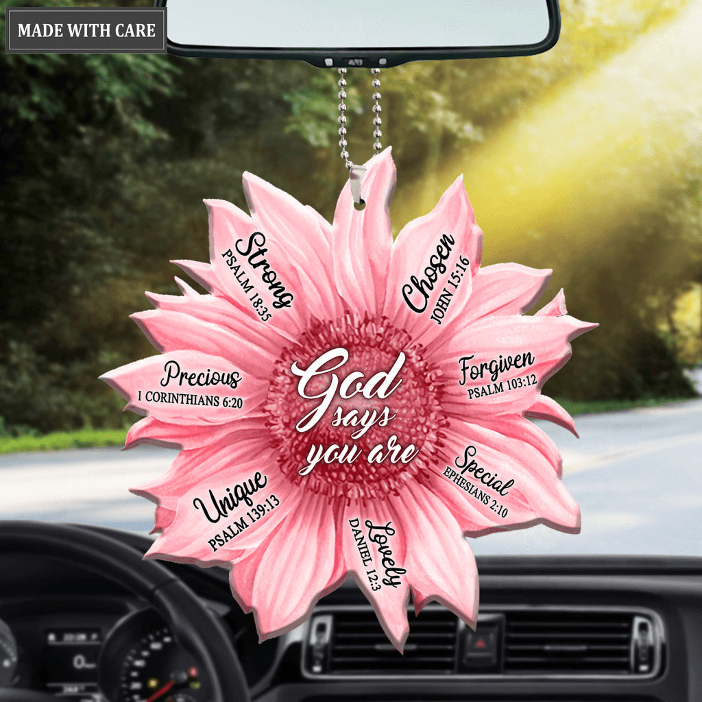 Pink Sunflower Gods Say You Are Ornament