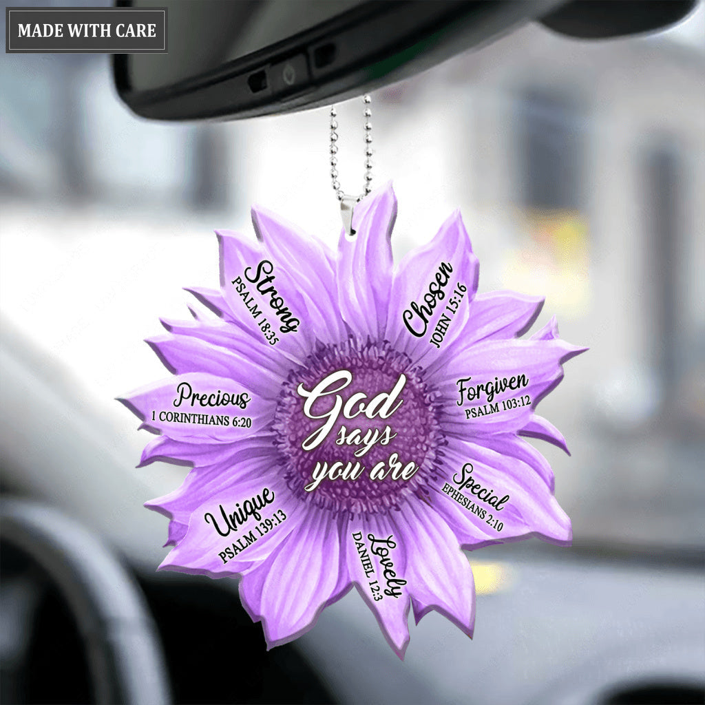 Purple Sunflower Gods Say You Are Ornament