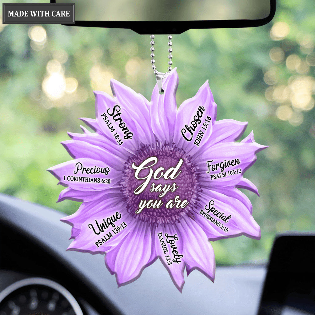 Purple Sunflower Gods Say You Are Ornament
