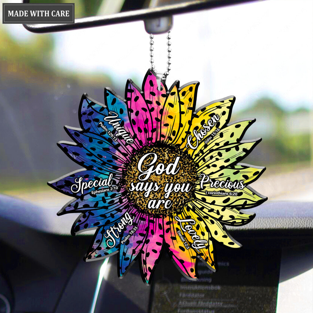 Sunflower Tie Dye God Says You Are Ornament