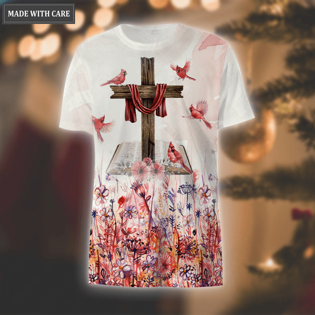 Christmas Cardinal Cross Always Be With You Hoodie