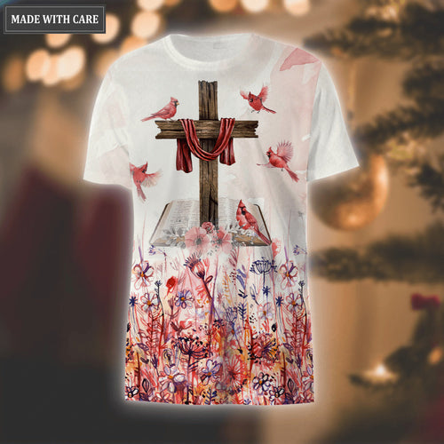 Christmas Cardinal Cross Always Be With You Hoodie
