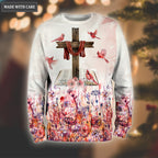 Christmas Cardinal Cross Always Be With You Hoodie