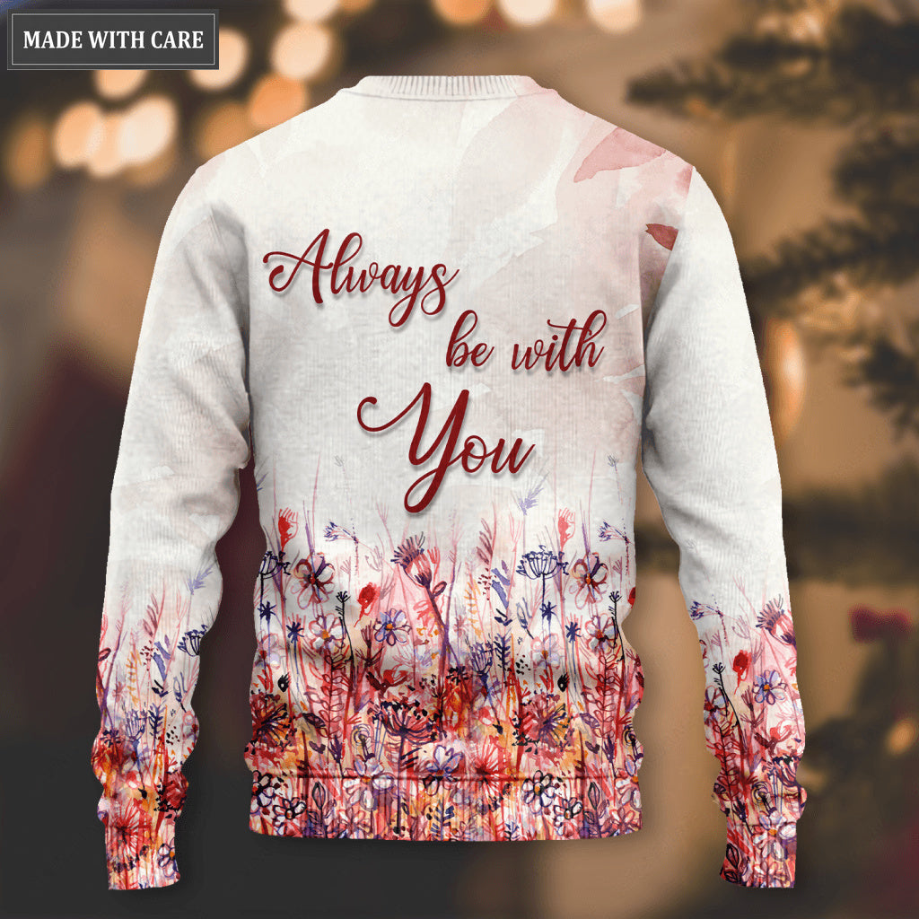 Christmas Cardinal Cross Always Be With You Wool Sweatshirt