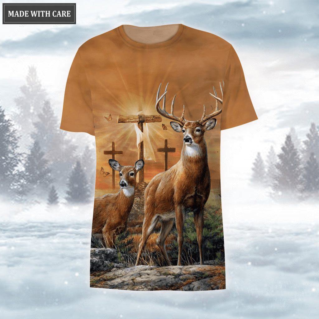 Cross Deer In Forest Let Your Faith Be Bigger Than Your Fear Hoodie