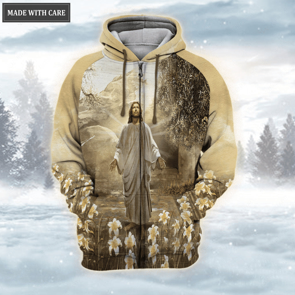 Cross Jesus Flower Walk By Faith Not By Sight Hoodie