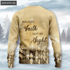 Cross Jesus Flower Walk By Faith Not By Sight Wool Sweatshirt