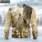 Cross Jesus Flower Walk By Faith Not By Sight Wool Sweatshirt