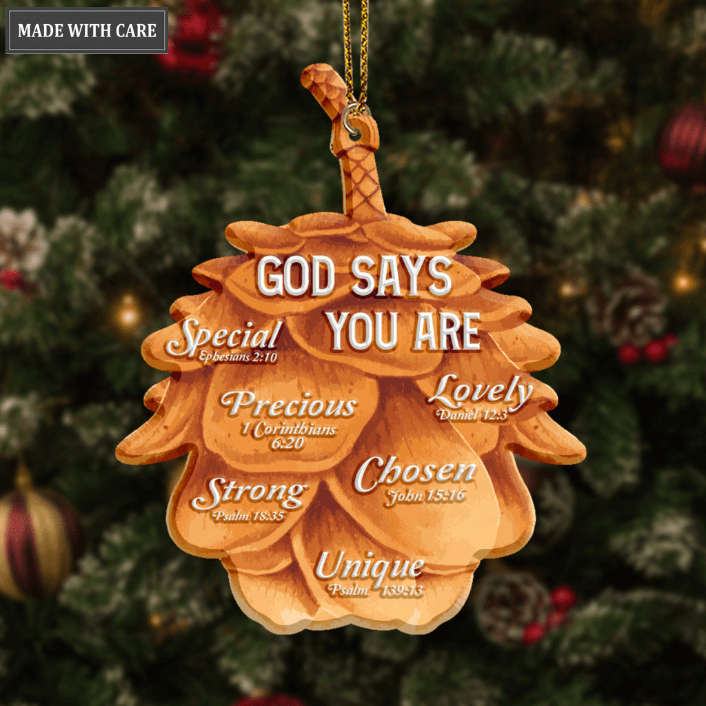Dry Pinecone God Says You Are Ornament