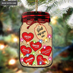 Bottle With Hearts God Says You Are Wooden Ornament