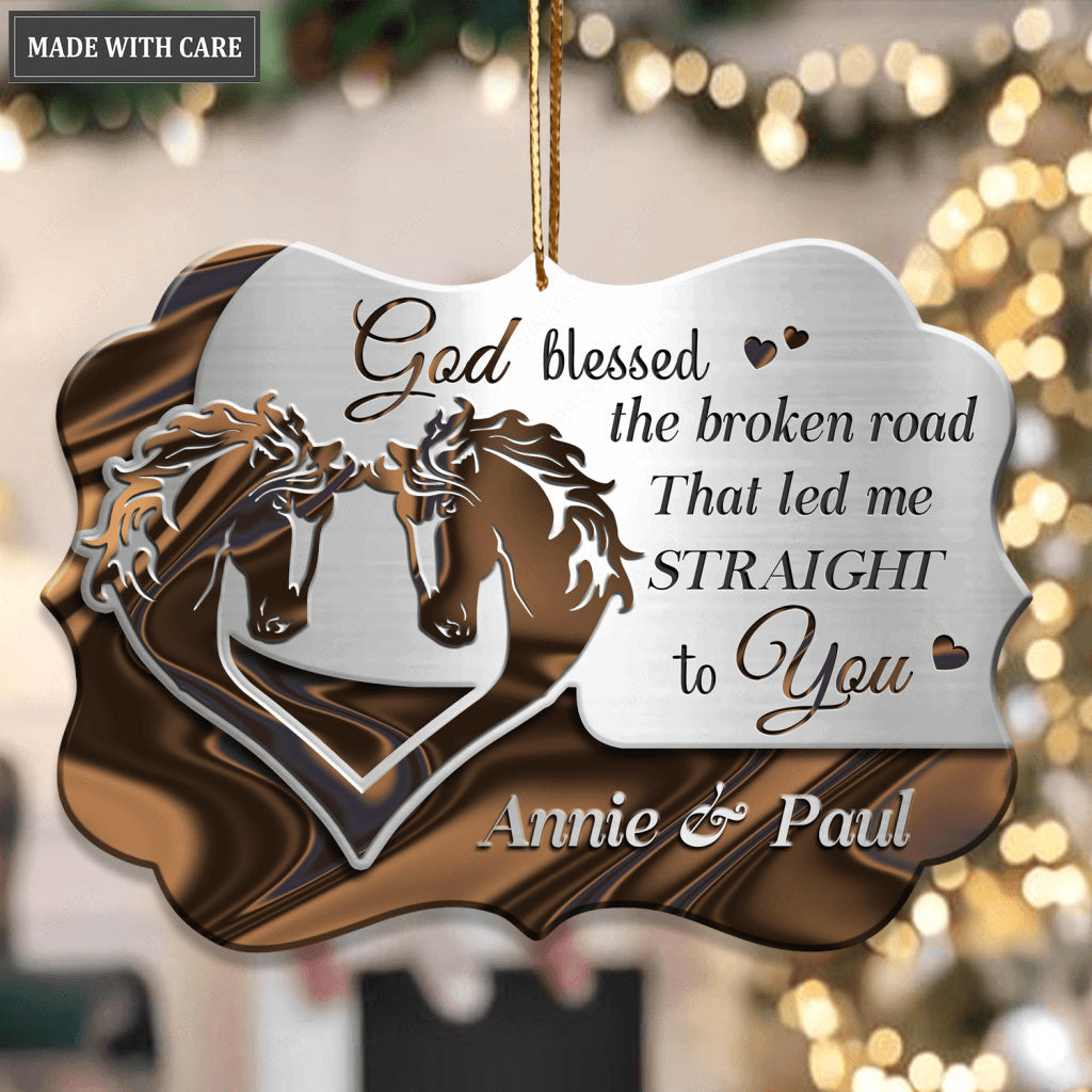 Couple Horse God Blessed Personalized Aluminum Ornament