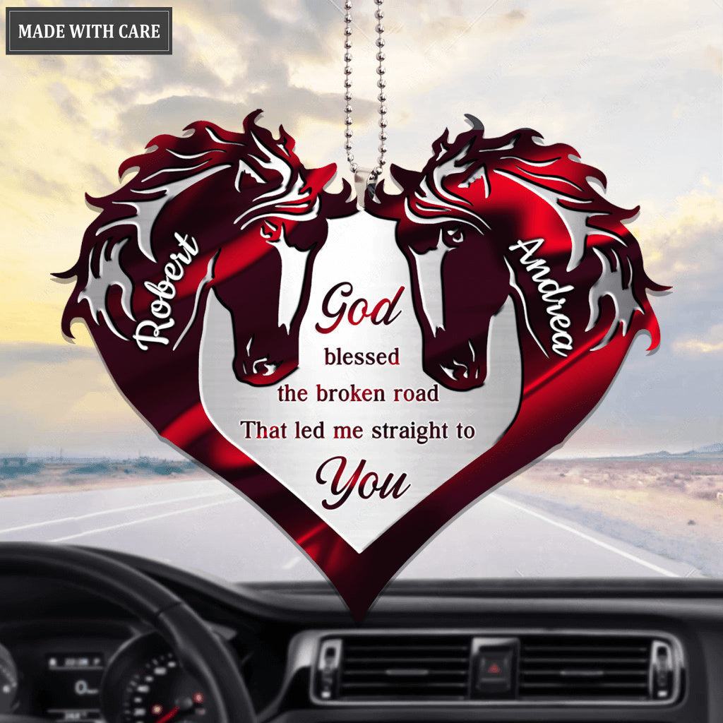 Hologram Couple Horse Heart God Blessed Personalized Ornament