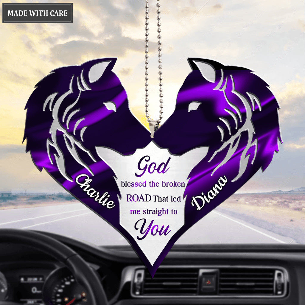 Wolf Couple God Blessed Personalized Ornament