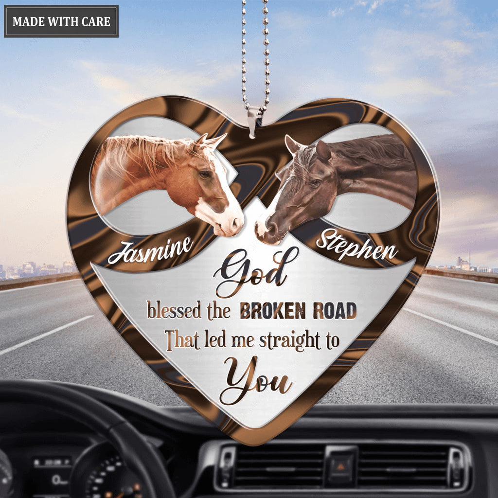 Beautiful Horses With Infinity Heart Personalized Ornament