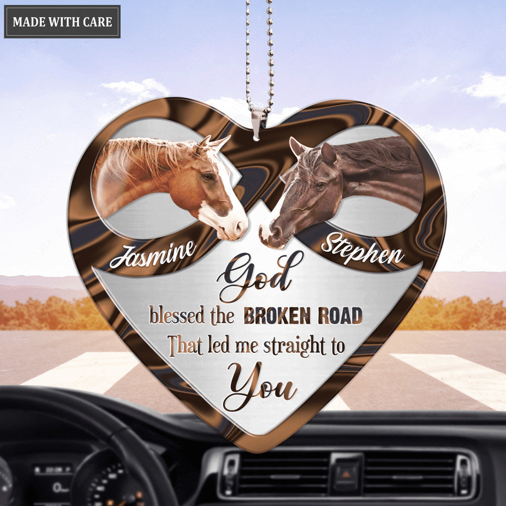 Beautiful Horses With Infinity Heart Personalized Ornament
