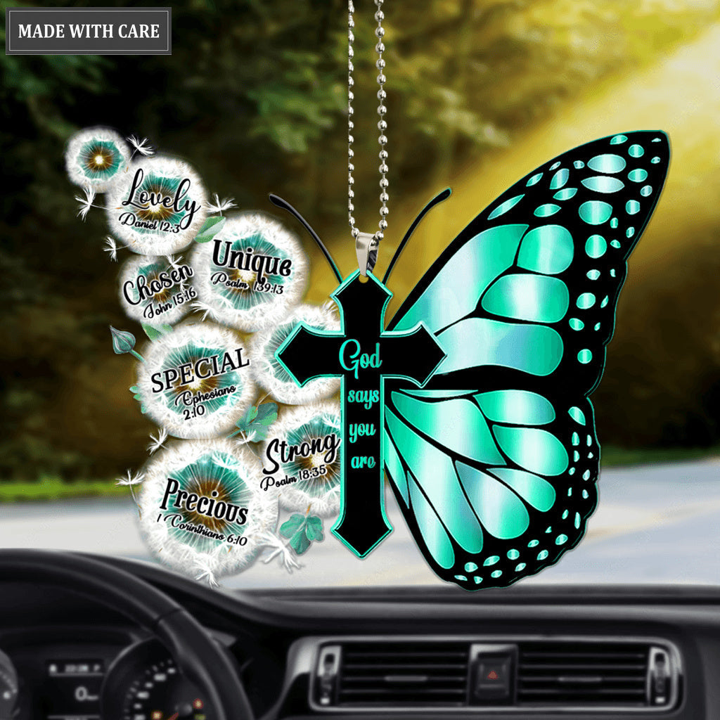Half Dandelion Half Butterfly God Says You Are Ornament