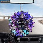 Purple Blue Sunflower God Says You Are Ornament
