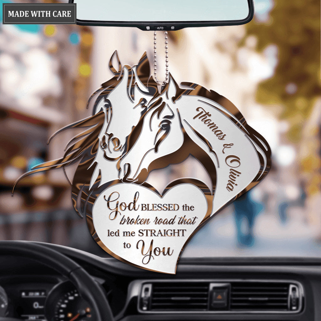 Romantic Horse Couple God Blessed Personalized Ornament