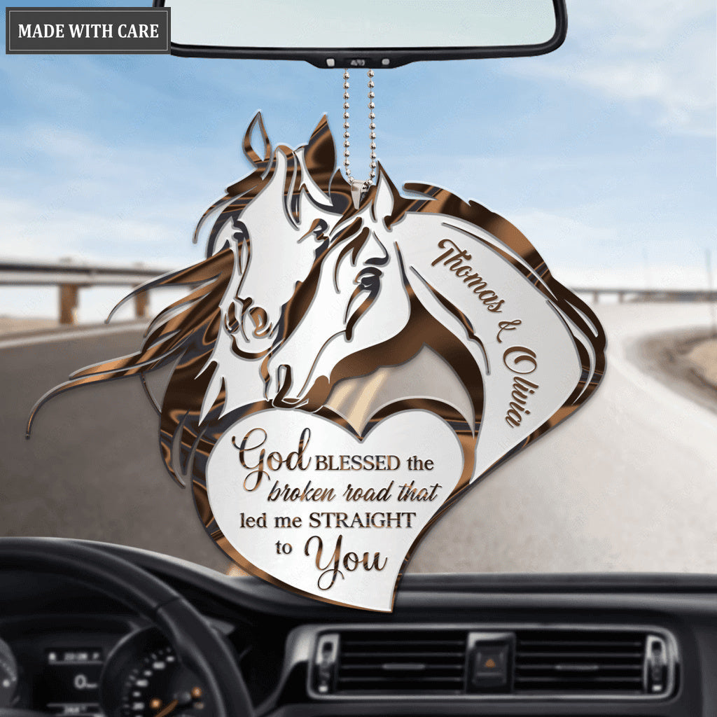 Romantic Horse Couple God Blessed Personalized Ornament