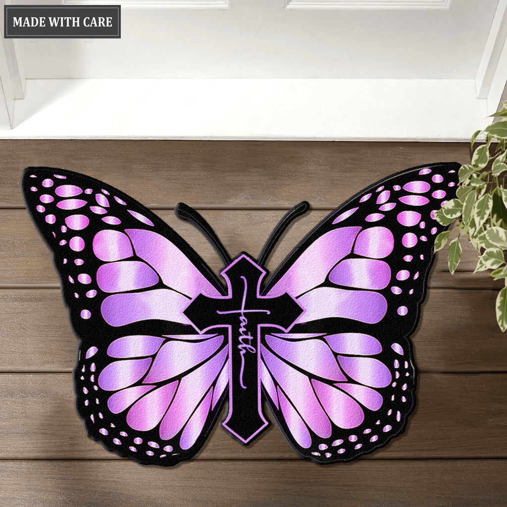 Butterfly Shape Faith Doormat