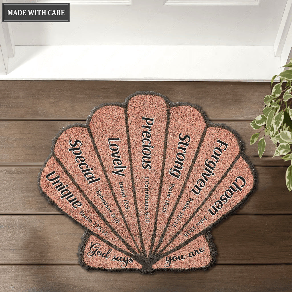 Sea Shell God Says You Are Shape Doormat