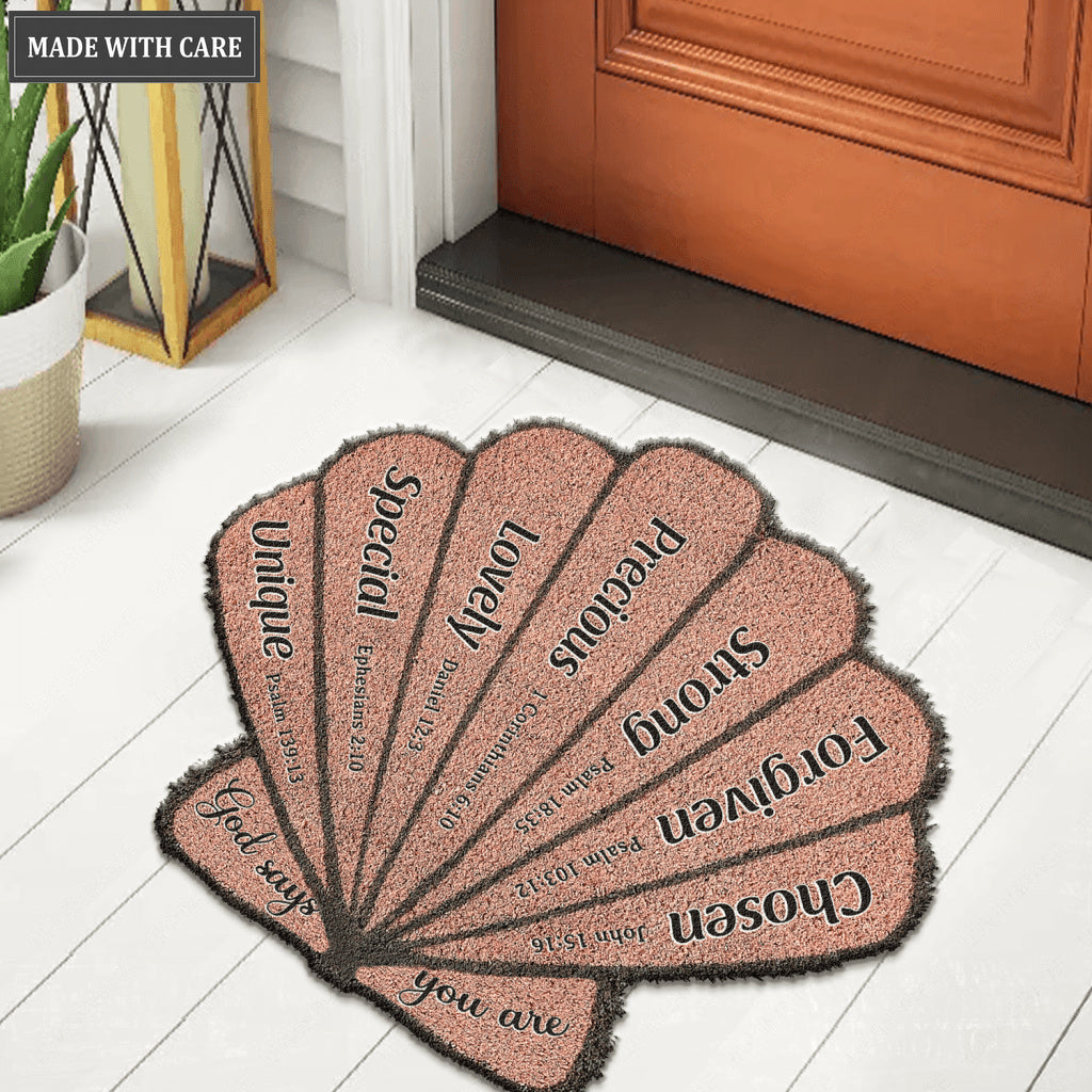 Sea Shell God Says You Are Shape Doormat