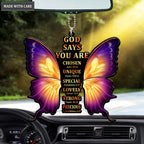 God Says You Are Cross Butterfly Christian Ornament