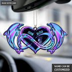 Hologram Dolphin And Infinity Heart God Blessed Personalized Ornament