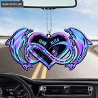 Hologram Dolphin And Infinity Heart God Blessed Personalized Ornament