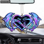 Hologram Dolphin And Infinity Heart God Blessed Personalized Ornament