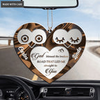 Owl Heart God Blessed Personalized Couple Ornament