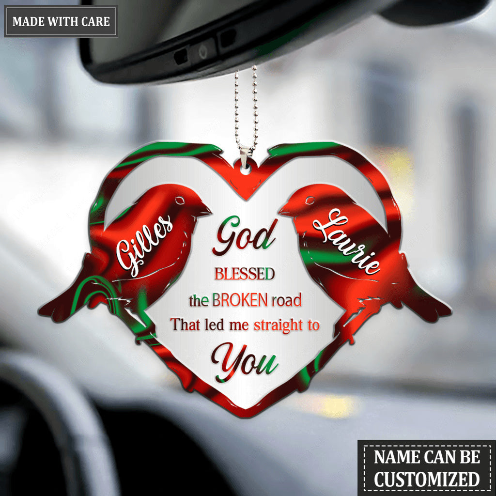 Parrot Couple God Blessed Personalized Ornament
