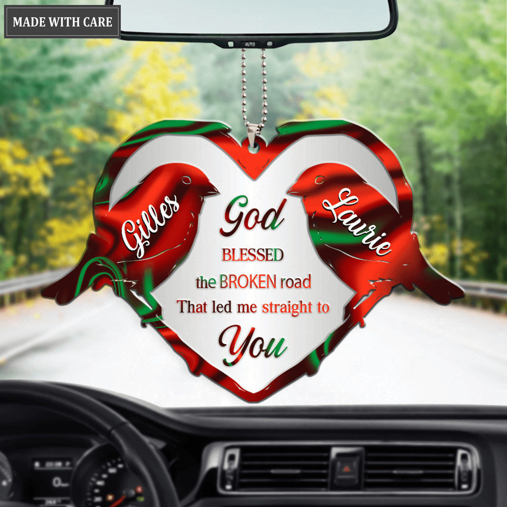 Parrot Couple God Blessed Personalized Ornament