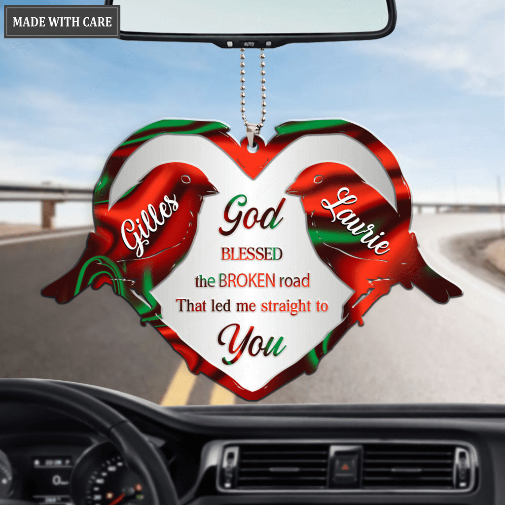 Parrot Couple God Blessed Personalized Ornament