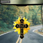 Yellow Sunflower Grace Cross Ornament