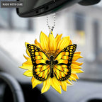 Butterfly On A Sunflower Ornament